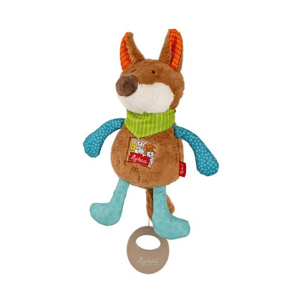 SIGIKID 42380 Mini Music Box Fox Music Girls and Boys Baby Toy Recommended from Birth Blue/Brown