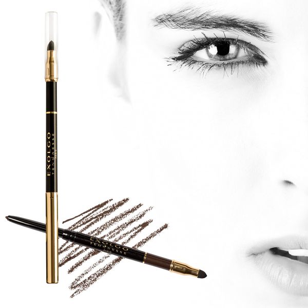 Exolgo Tendresse Waterproof Eyeliner | 2 In 1 Soft Silky Long Lasting Eye Liner With Sponge Applicator | Automatic Self Sharpening Eye Definer Pen With Pin Point Accuracy | Made In Germany | (Black)