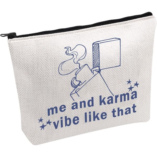 Kosmetiktasche mit Liedtext-Zitat "Me and Karma Vibe Like That", Geschenk für Sänger-Fans, Ich und Karma B