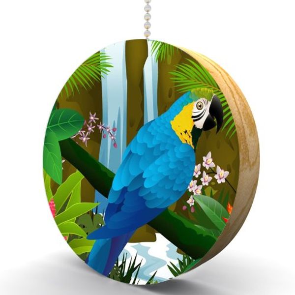Waterfall Parrot Hardwood Oak Fan/Light Pull