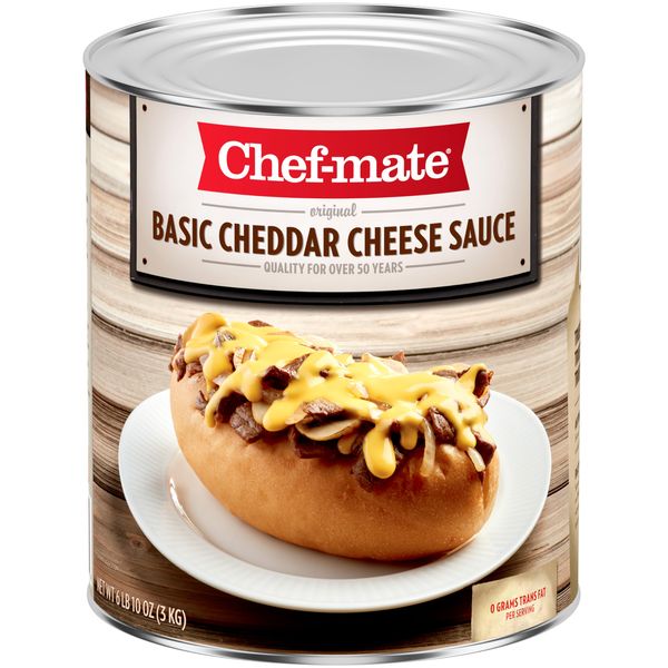 Chef-mate Basic Cheddar Cheese Sauce, Canned Food for Mac and Cheese, 6 lb 10 oz (#10 Can Bulk)