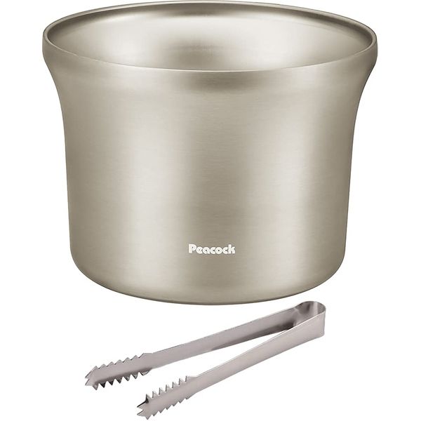 Peacock IBT-280 XA Ice Bucket Cold Insulated Vacuum Double Layer Construction 2.75L Stainless Steel with Tongs