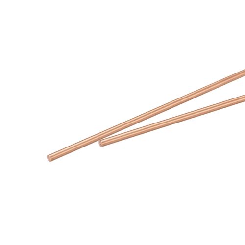 MECCANIXITY 2mm Diameter 350mm Length Solid Copper Round Rod Lathe Bar Stock for DIY Craft CNC Cutting Pack of 2