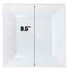 9.5 Disposable Fancy Square White Plastic Lunch/Dinner Plates Splendid 120pcs