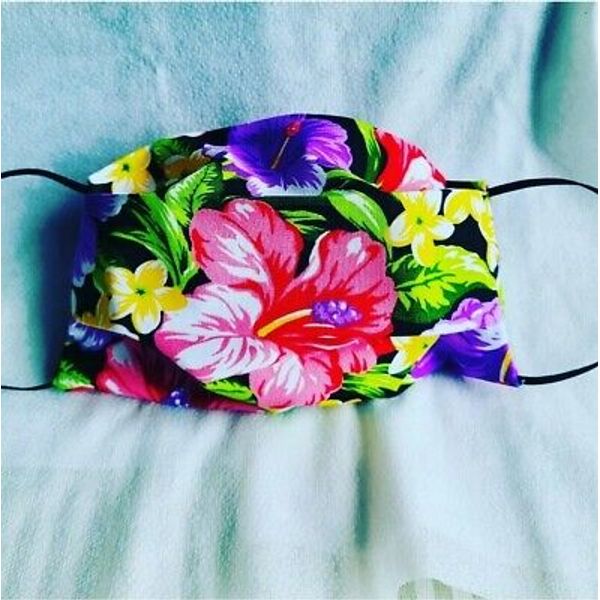 Face mask HAWAIIAN COLORFUL HIBISCUS 🌺