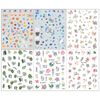 LANODO 6 Pcs Nail Stickers, Beautiful 3D, Flower Plants, Spring and Summer, Multiple Styles, DIY Nail Sticker Set