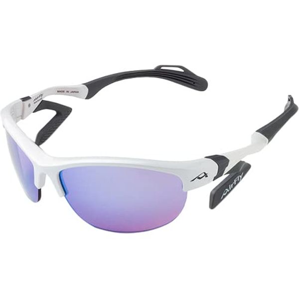 AirFly AF-304 C-2S Nose Padless Sports Sunglasses with New Side Pads, White Frame, AF-304 C-2S, White