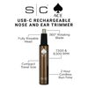 StyleCraft Ace Electric Ear/Nose Trimmer with Protective Cap for Men