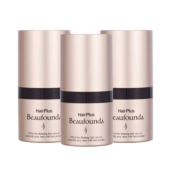 Adelance Hair Plus View Foundation Powder, Set of 3, Dark Brown, For Women, Conceals Thin Hair, Conceals Gray Hair, Increases Volume, Growth Hair Powder