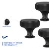 LONTAN 5 Pack Black Knobs for Cupboard Knurled Black Drawer Knobs Aluminium Alloy, Single Hole Kitchen Cupboard Handles