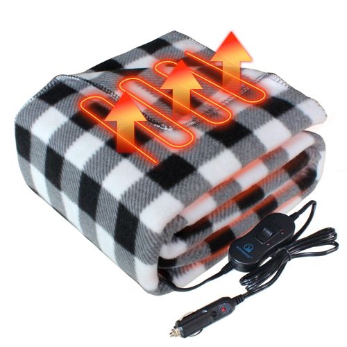 Electric Blanket,12 Volt Heated Blanket,Car Heated Travel Blanket, with a Timer, Warm Blanket for Cars,Office,Travelling (at, 57"x40")