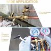 Valve Core Remover Installer Tool & HVAC Service Wrench with Hex Bit Adapter Kit