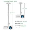 2-Be-Best Projector Mount Length 15-31in / 40-80cm Long Projector Ceiling Mount 360° Rotatable Ceiling Projectors Mounts Adjustable Bracket Silver