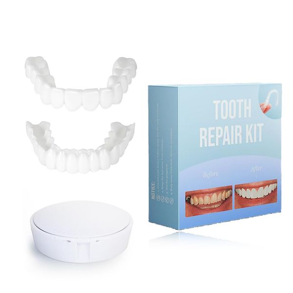 False Teeth Veneers Top and Bottom,Veneers Teeth,Clip on Veneers Top and Bottom,Forged Tooth Veneers Top and Bottom,Veneers Clip pn Top and Bottom Temporary Teeth for Confident Smile