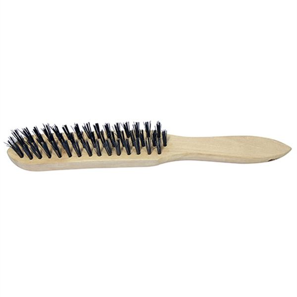 TIMCO Wooden Handle Wire Brush Steel-4 Rows Scratch