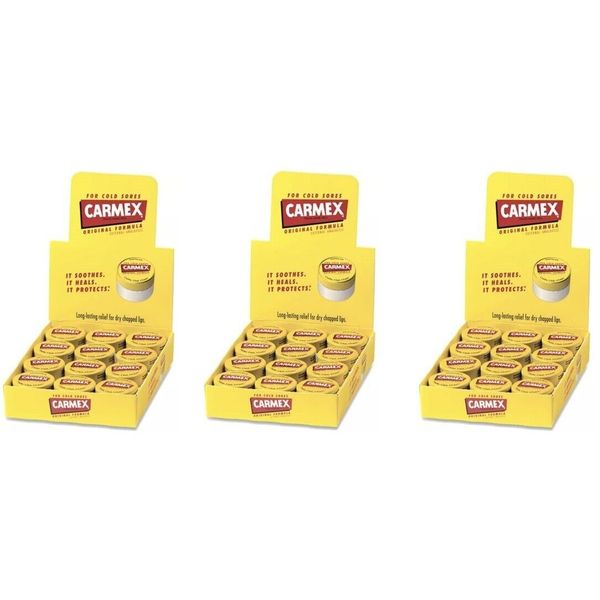 Carmex Classic Lip Balm Medicated 12x0.25oz(3 Pack)