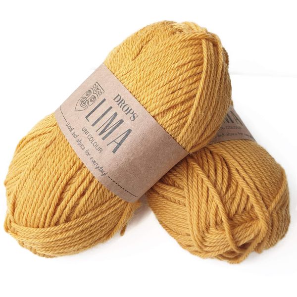 DROPS Lima 2923 UNI Goldenrod - 65% Wool, 35% Alpaca Yarn