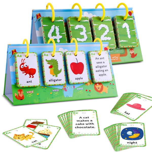 SICOHOME Sentence Building Cards for Kids 104pcs Cards Phrase Training Flip Chart Flash Cards for Kindergarten Classroom Learning Activity Special Education Speech Therapy School Supplies