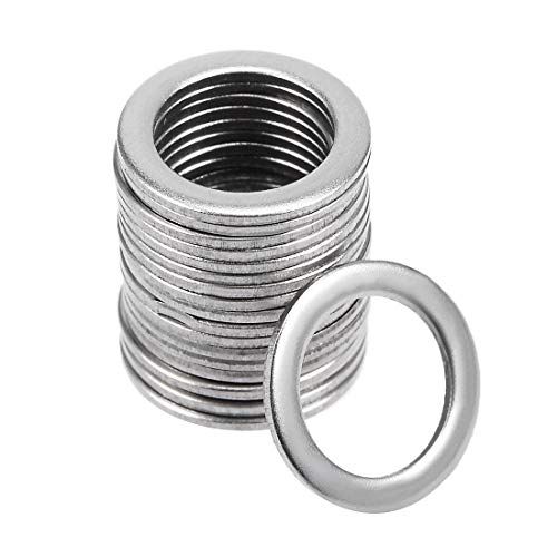 uxcell Flat Washers 304 Stainless Steel for Screw Bolts, 0.5 x 0.3 x 0.03 inches (12 x 8.5 x 0.8 mm), 20 Pieces