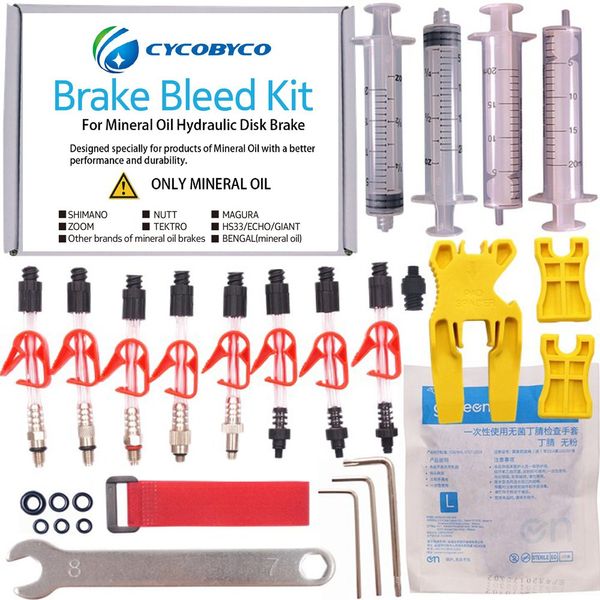 CYCOBYCO Mineral Oil Bicycle Hydraulic Disc Brake Bleed Kit for All Series Shimano/Magura/Tektro/Zoom/CSC/Echo/Giant / HS33 / Nutt Cycling (Genaral kit)