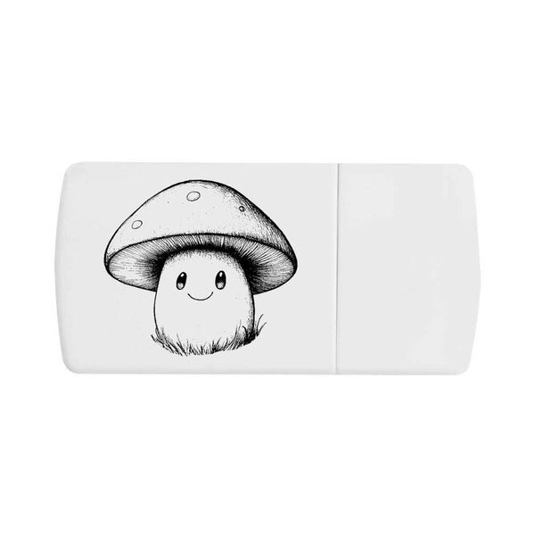 'Cute Happy Mushroom' Pill Box with Tablet Splitter (PI00033297)