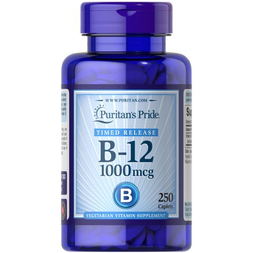 Puritan's Pride Vitamin B-12 1000 Mcg Timed Release Caplets, 250 Count
