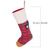 Dibor Large Festive Red Tartan Patchwork Pattern Family Christmas Stocking - L51cm