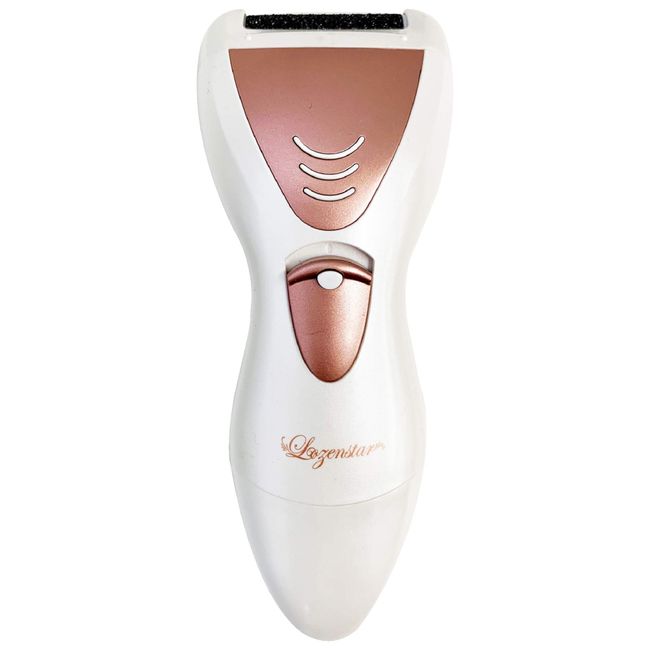 Rosenstar ND-006 Electric Exfoliating Remover, Pocket Type, Clear, Washable, Exfoliation, Heel Care, Battery Operated, Exfoliating File, Diamond Powder Formula, White & Pink Gold