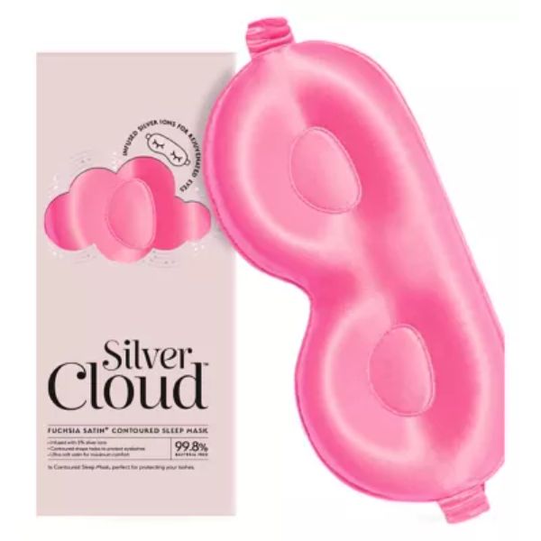 Silver Cloud Fuchsia Contoured Sleep Mask Infused With Silver Ions