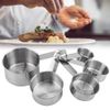Nikou 5Pcs Measuring Cups Set, Stainless Steel Measuring Spoon Set Stackable Rust Resistant Baking Cooking Tool Liquid Dry Ingredients Measuring