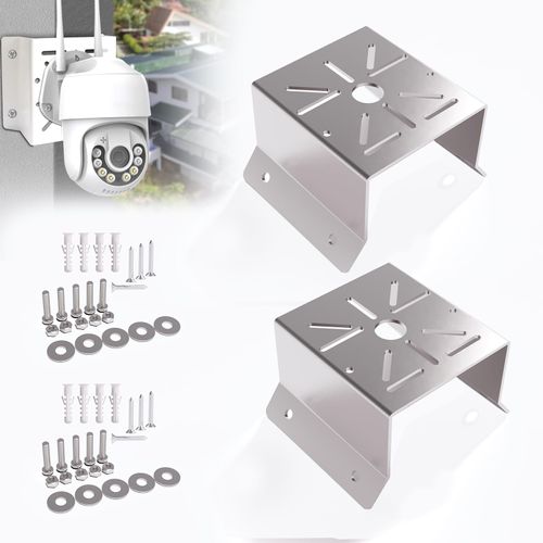 2 Pack Corner Mount for Security Camera Stainless Steel Mounting Corner Bracket Gives Bigger Field of Vision for Cameras Wall Mount Corner Fits for CCTV Camera, LED Wall, Stage Lights, Solar Panel