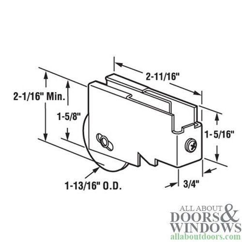 Arcadia Door Roller For Patio Doors Steel Wheel And Metal Housing For Patio Door