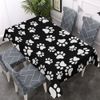 Walmsco Tablecloth Black White dog Paw Decor For Dining Room Kitchen Rectangular Table Cover 132 * 178cm