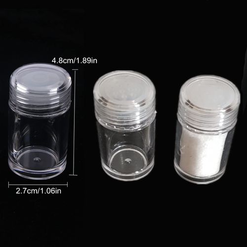 Powder Case Refill Bottles Set of 6 Perforated Clear Portion Bottle Powder Bottle Nail Powder Glitter Container Small Portion Container Portable