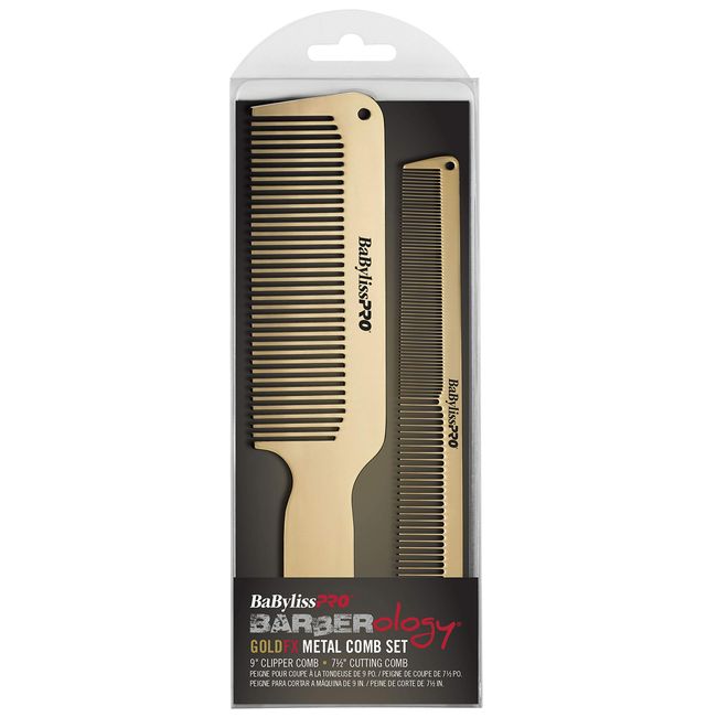 BabylissPRO GOLDFX Metal Comb 2-Pack