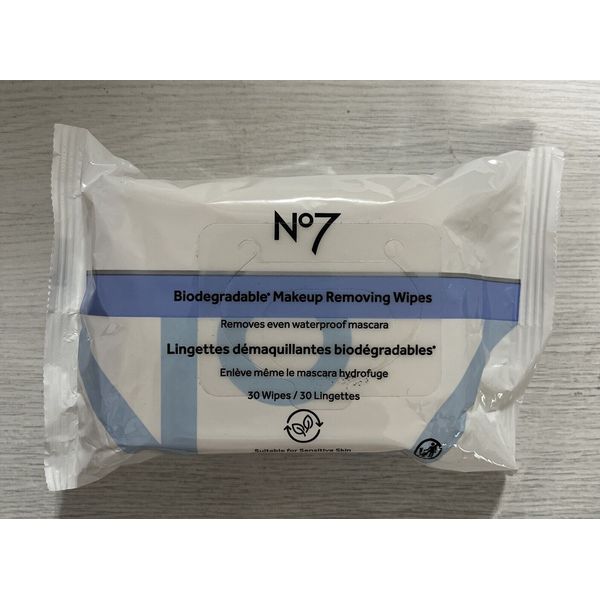 No7 Biodegradable Makeup Removing Wipes, Even For Waterproof mascara - 30 Wipes