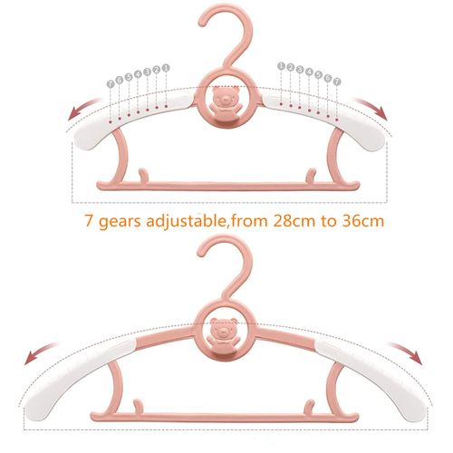 Spesh 20 pcs Baby Hangers for Clothes Extendable Kids Hangers (28-36cm) Childrens Coat hangers with Stackable Hooks for Babies,Toddlers and Teenagers(Mixed Colours)