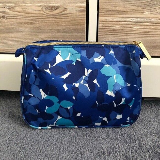 Estee Lauder Blue and white Makeup Cosmetic Bag Case