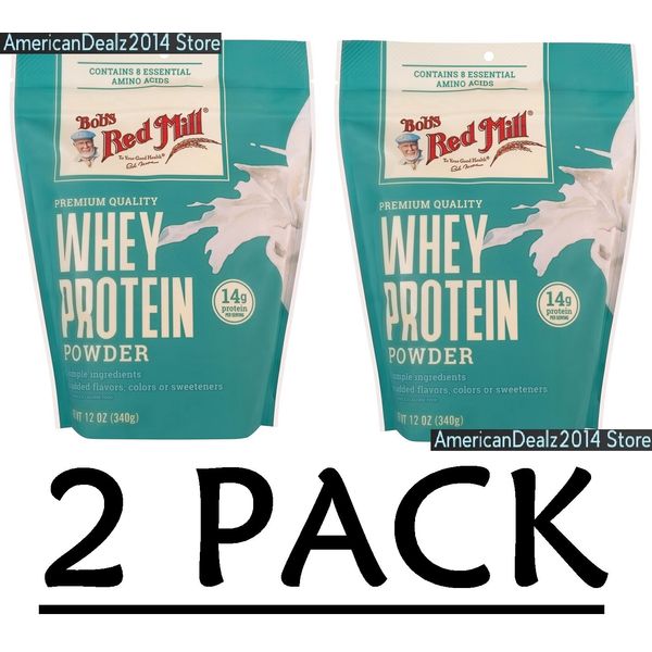 2 PACK - Bob's Red Mill Whey Protein Powder, 12 oz (Total 24 oz)