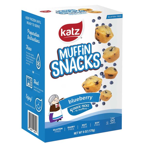 Katz Gluten Free Blueberry Muffin Snacks | Dairy Free, Nut Free, Soy Free, Gluten Free | Kosher (1 Pack, 6 Ounce)