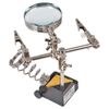 DURATOOL D03285 Third-Hand Clamp Tool with Magnifier & Soldering Iron Holder