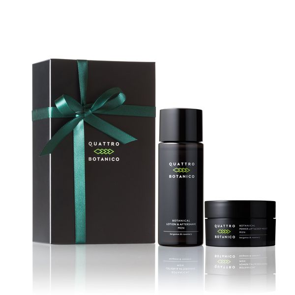 Quattro Botanico (Men's Gift Lotion & Cream), Botanical Lotion, 4.1 fl oz (115 ml) & Cream, 1.8 oz (50 g), Gift Set, Moisturizing, All-in-One, Men's Skin Care, Men's, Cosmetics, Birthday