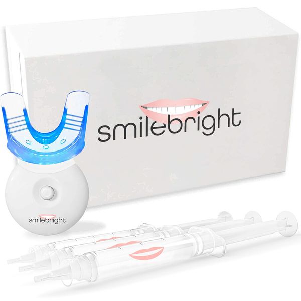 SmileBright Teeth Whitening Kit Strong Peroxide Gel (1) LED Light Non Sensitive