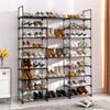 9-Tier Shoe Rack - Black, Large Size, Adjustable, Stackable & Easy Assembly
