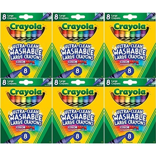 Eight Large Washable Crayons