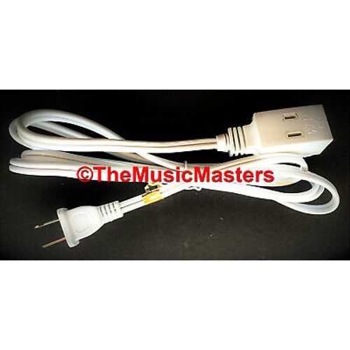 12ft Electric Extension Cord 3 Outlet 2 Prong Electrical AC Power Cable White