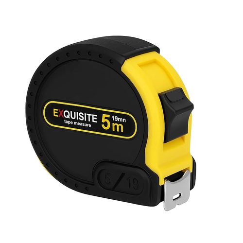 Steel Tape Measure 5M Retractable – Self-Locking Measuring Tape with Buckel Design Thickened Blade, Clear Metric Ruler, Rubber Grip, Heavy Duty, Durable, Accurate Woodworking & Construction Tool
