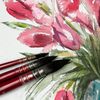 Artway Watercolour Brush, Red, Size 8