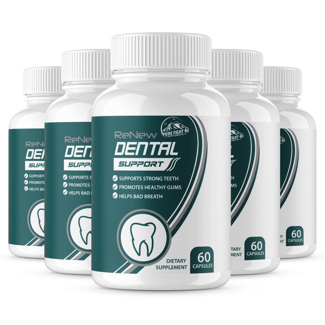 Renew Dental Support Dietary Supplement - 5 Bottles 300 Capsules