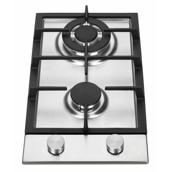 K&H REFURBISHED 2 Burner 12" LPG/Propane Gas Stainless Steel Cooktop 2-SSWKL-LPG